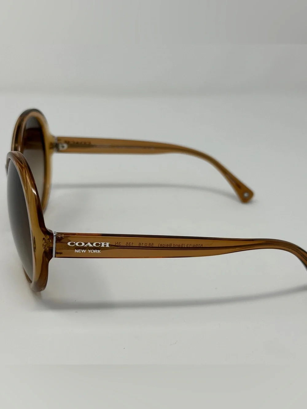 Coach - Round Oversized Brown Gradient Sunglasses for Women